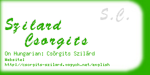 szilard csorgits business card